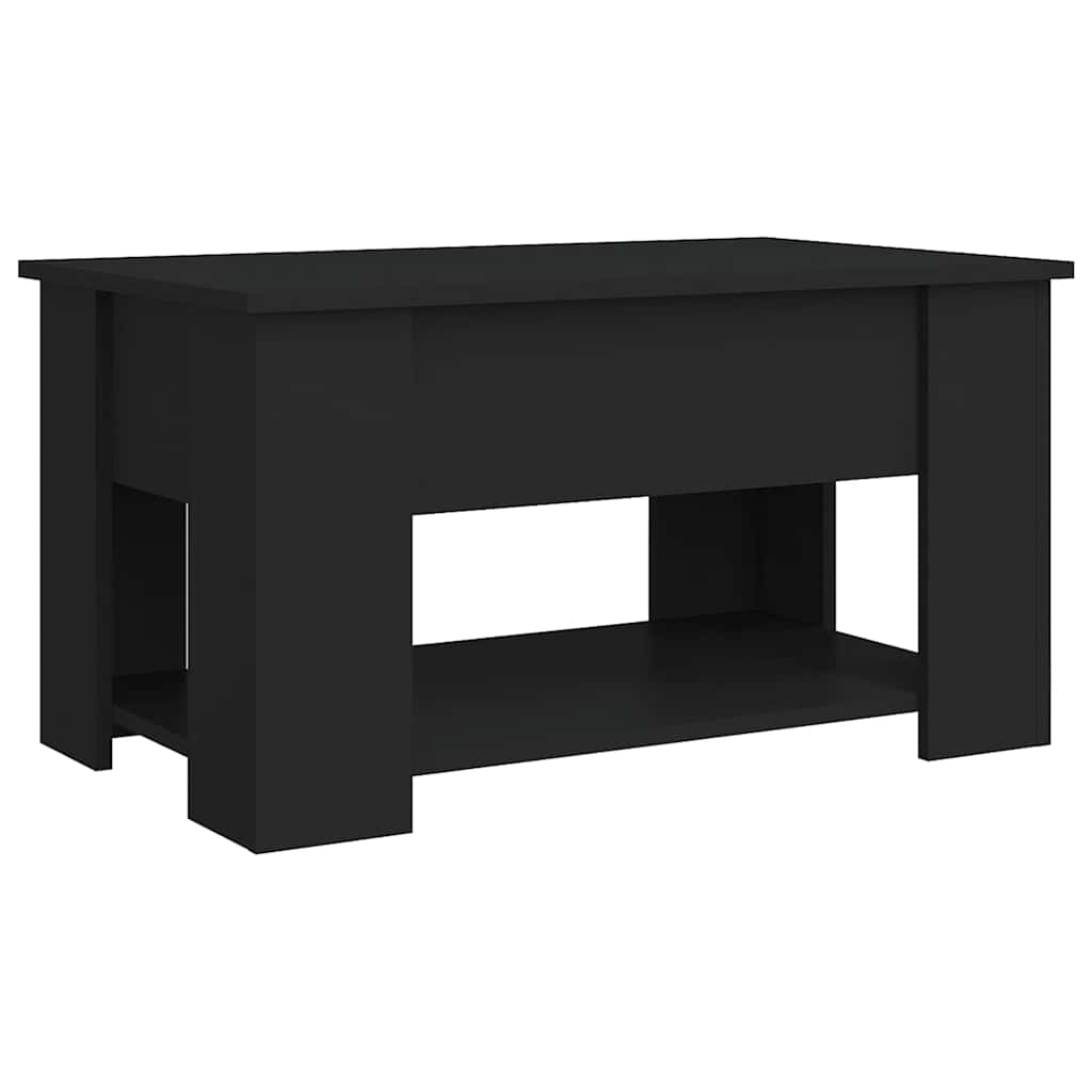 vidaXL Stolik kawowy, czarny, 79x49x41 cm, materiał drewnopochodny