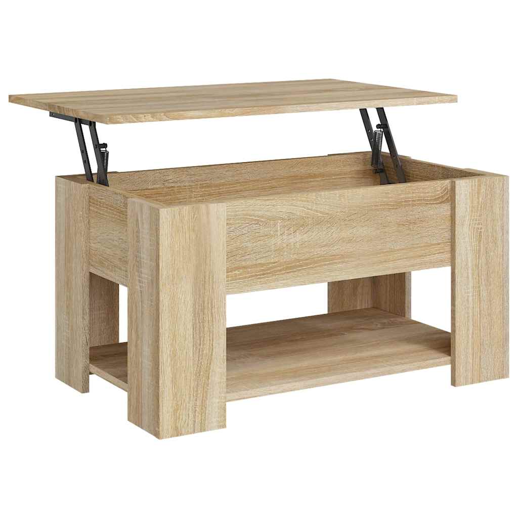 vidaXL Stolik kawowy, dąb sonoma, 79x49x41, materiał drewnopochodny