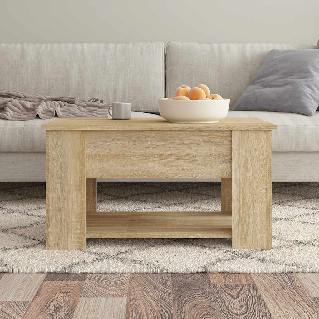vidaXL Stolik kawowy, dąb sonoma, 79x49x41, materiał drewnopochodny