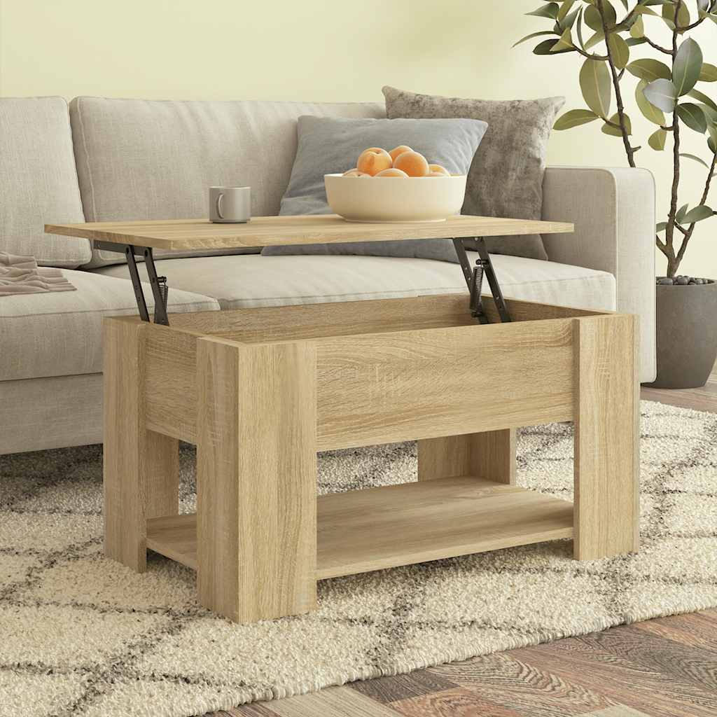 vidaXL Stolik kawowy, dąb sonoma, 79x49x41, materiał drewnopochodny