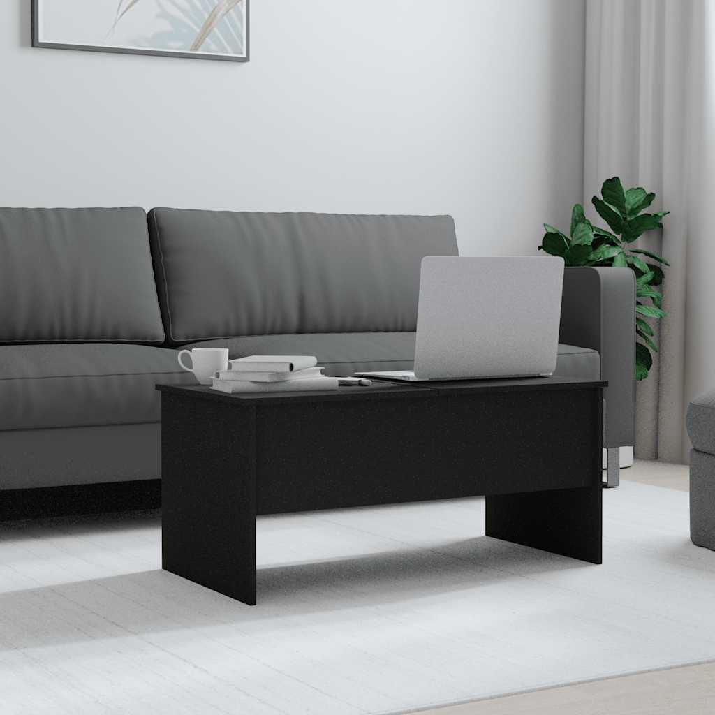 vidaXL Stolik kawowy, czarny 102x50,5x46,5 cm, materiał drewnopochodny