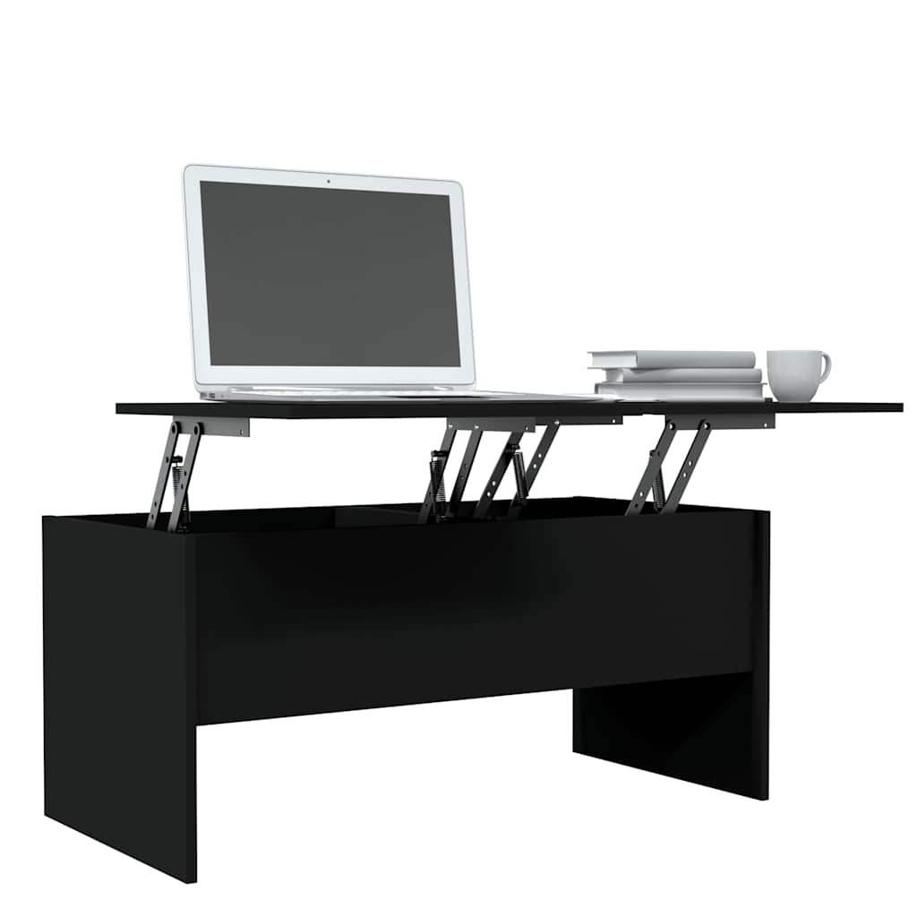 vidaXL Stolik kawowy, czarny 102x50,5x46,5 cm, materiał drewnopochodny