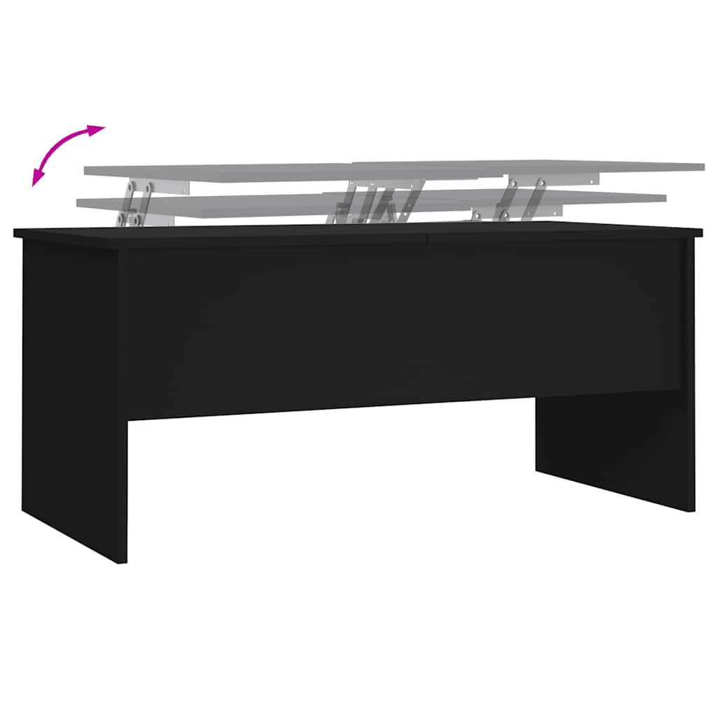 vidaXL Stolik kawowy, czarny 102x50,5x46,5 cm, materiał drewnopochodny
