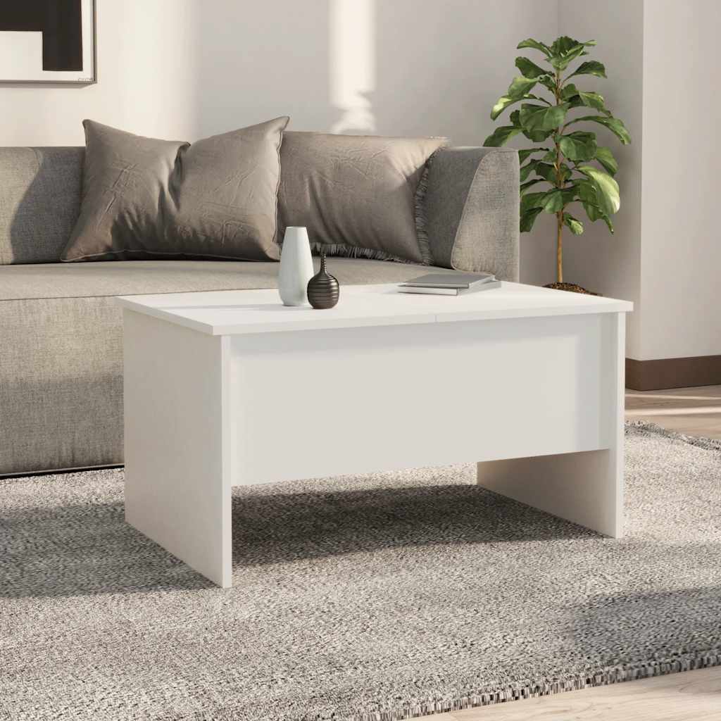 vidaXL Stolik kawowy, biały, 80x50x42,5 cm, materiał drewnopochodny