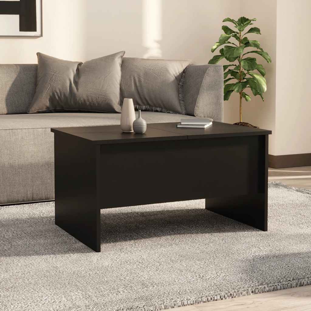 vidaXL Stolik kawowy, czarny, 80x50x42,5 cm, materiał drewnopochodny