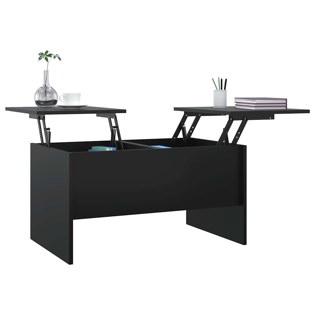 vidaXL Stolik kawowy, czarny, 80x50x42,5 cm, materiał drewnopochodny