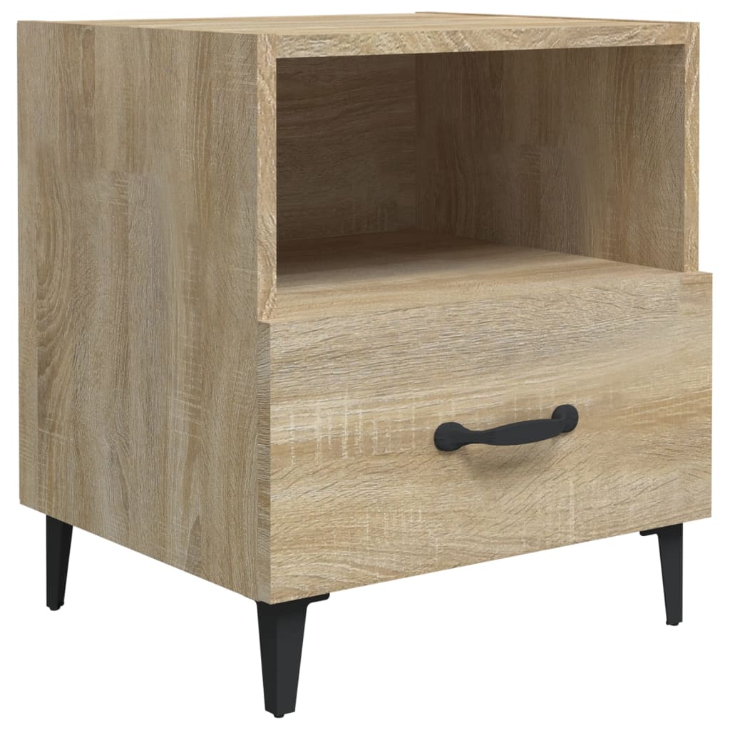 vidaXL Szafki nocne, 2 szt., dąb sonoma, materiał drewnopochodny