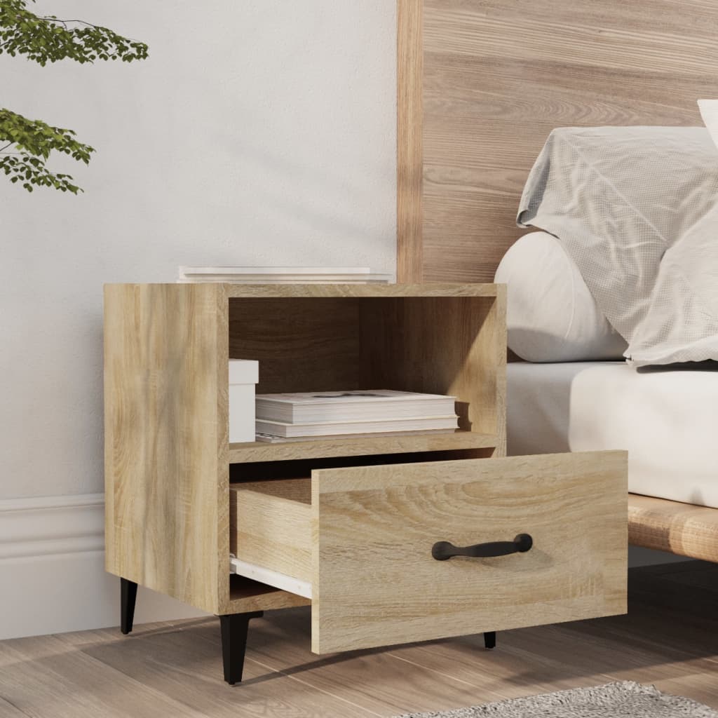vidaXL Szafki nocne, 2 szt., dąb sonoma, materiał drewnopochodny