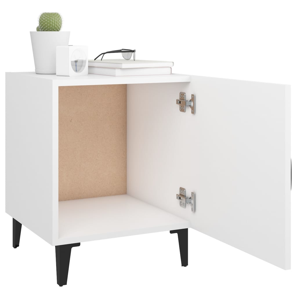 vidaXL Szafki nocne, 2 szt., białe, materiał drewnopochodny