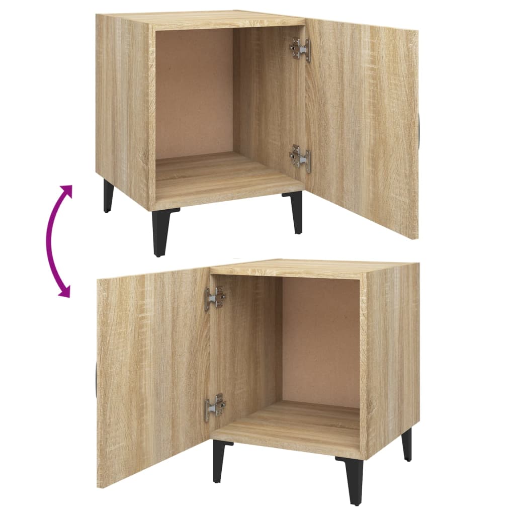 vidaXL Szafki nocne, 2 szt., dąb sonoma, materiał drewnopochodny