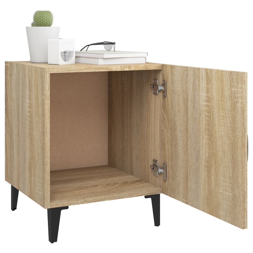 vidaXL Szafki nocne, 2 szt., dąb sonoma, materiał drewnopochodny