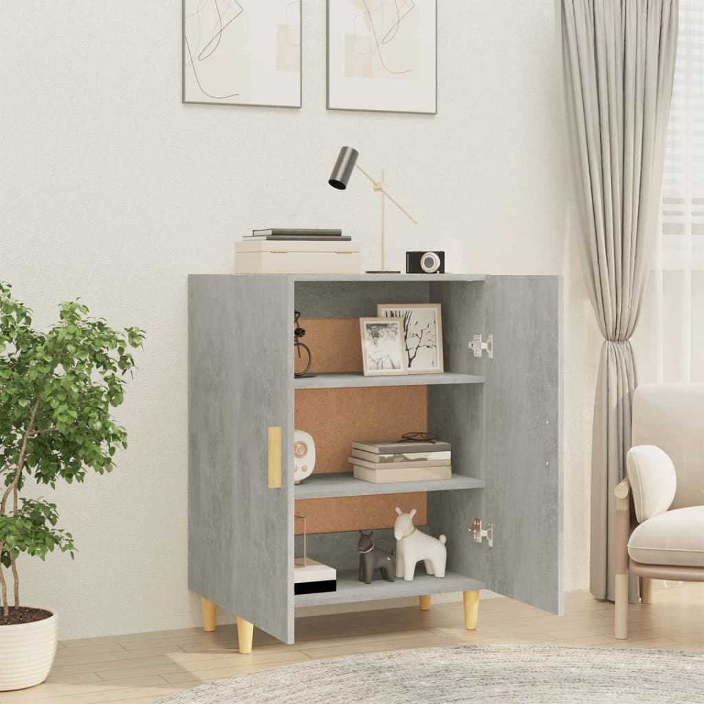 vidaXL Komoda, szarość betonu, 70x34x90 cm, materiał drewnopochodny