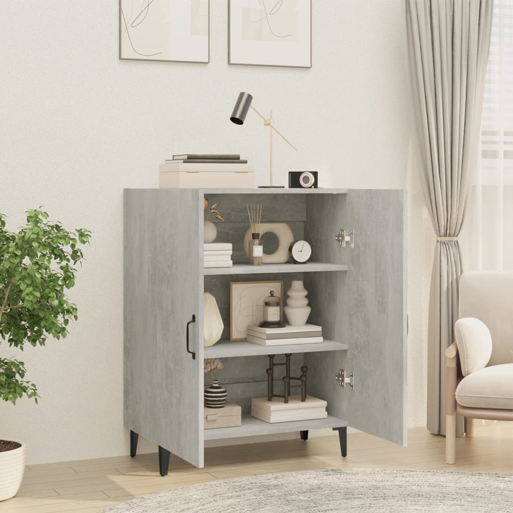 vidaXL Komoda, szarość betonu, 70x34x90 cm, materiał drewnopochodny