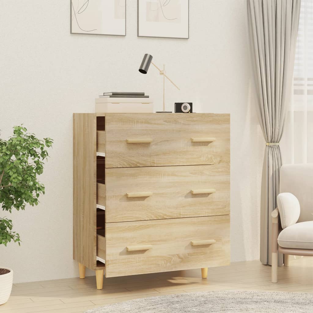 vidaXL Szafka, dąb sonoma, 70x34x90 cm, materiał drewnopochodny