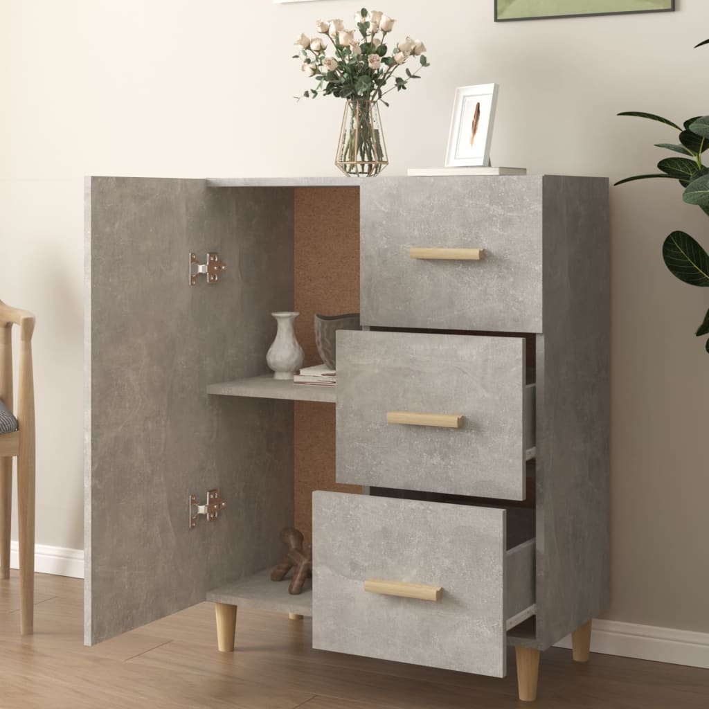 vidaXL Szafka, szarość betonu, 69,5x34x90 cm, materiał drewnopochodny