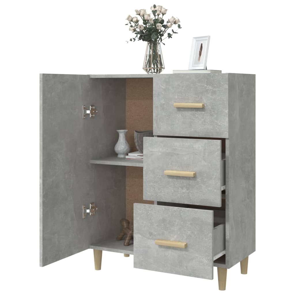 vidaXL Szafka, szarość betonu, 69,5x34x90 cm, materiał drewnopochodny