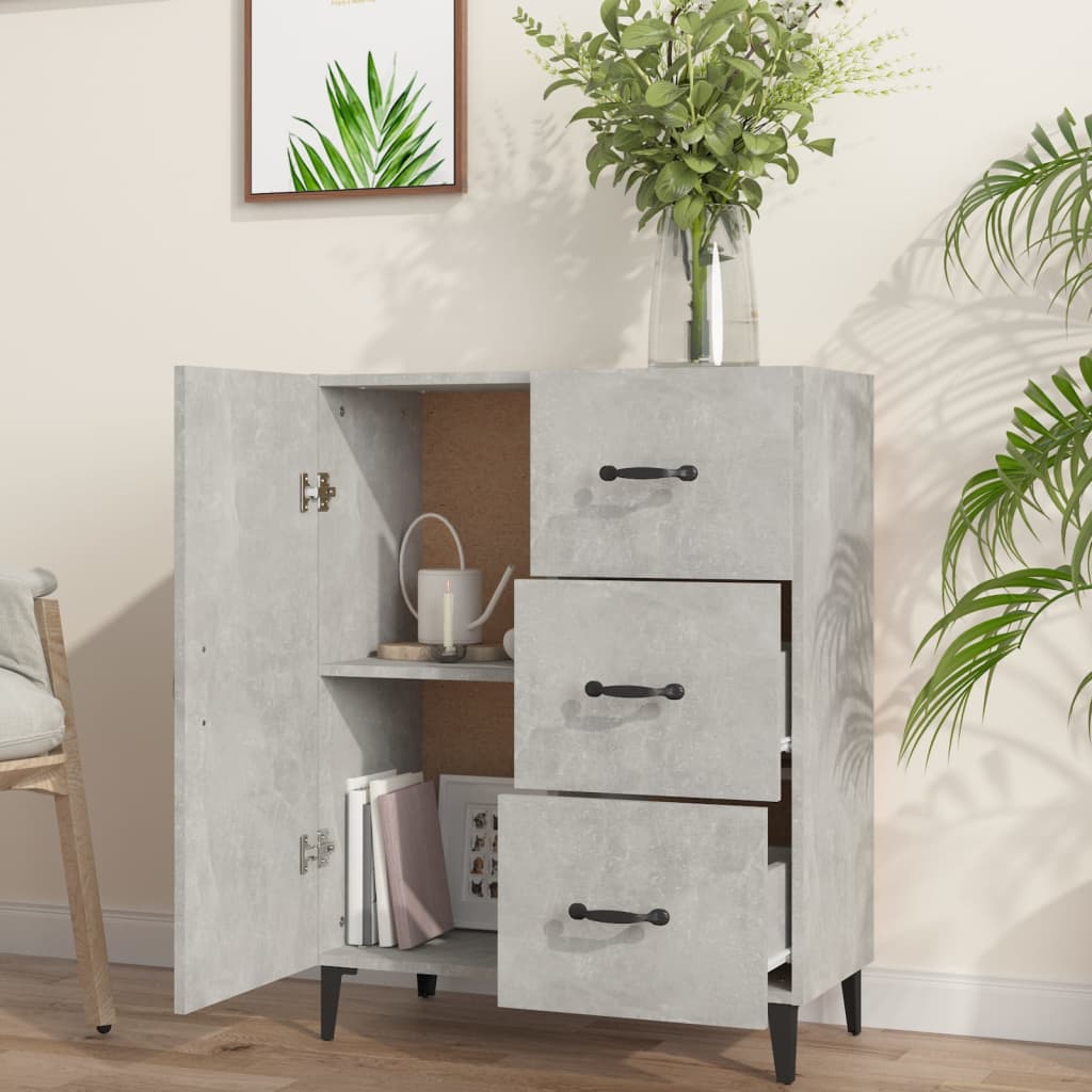 vidaXL Szafka, szarość betonu, 69,5x34x90 cm, materiał drewnopochodny