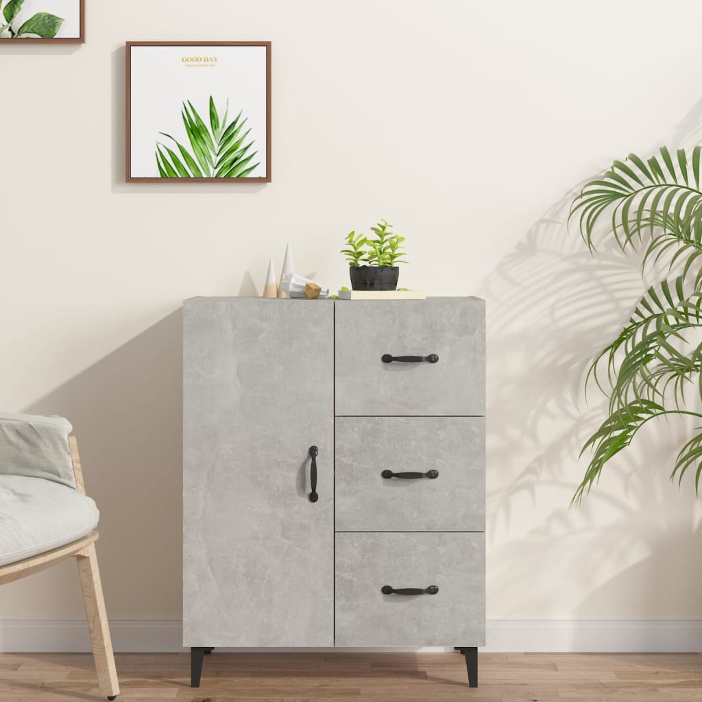 vidaXL Szafka, szarość betonu, 69,5x34x90 cm, materiał drewnopochodny