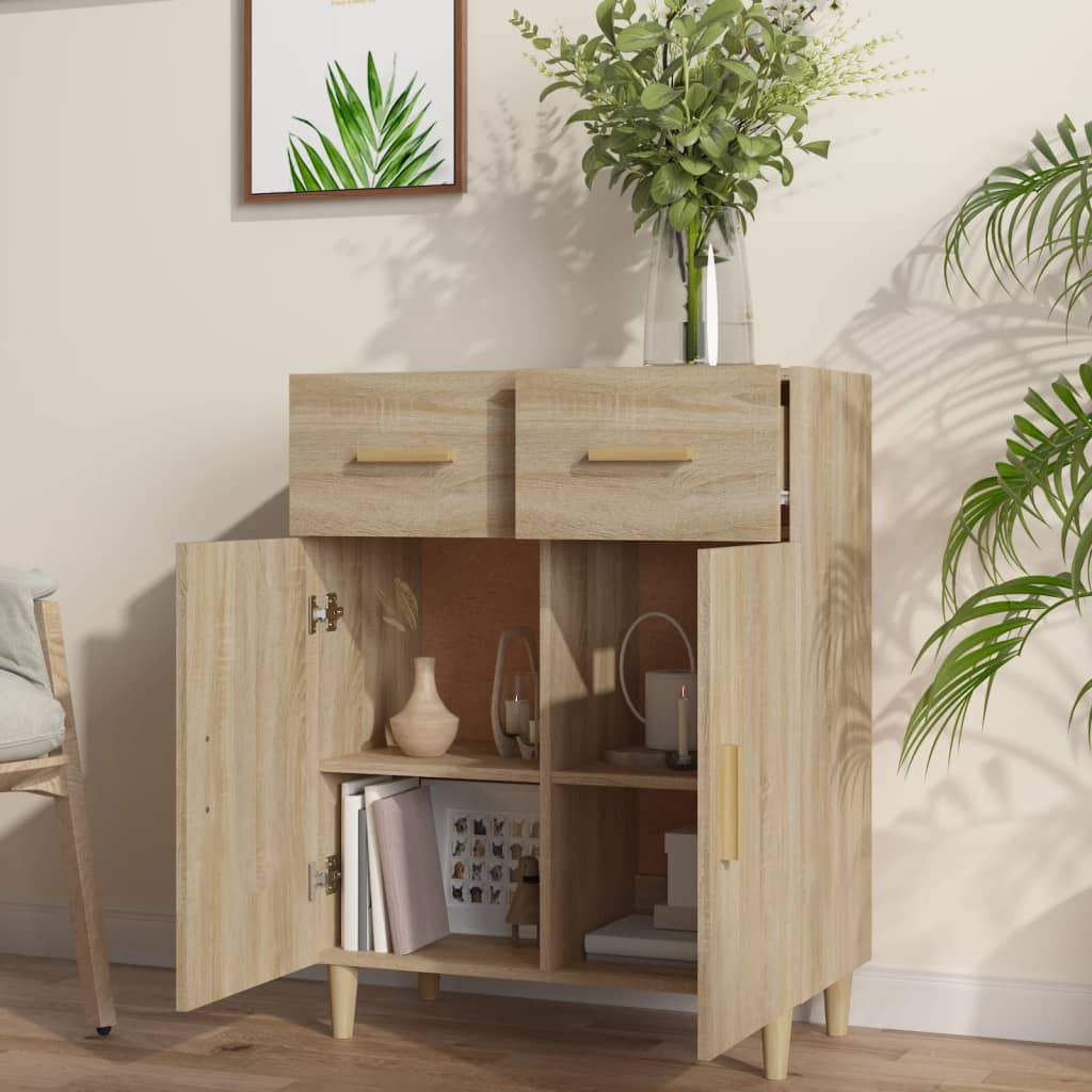vidaXL Komoda, dąb sonoma, 69,5x34x89 cm, materiał drewnopochodny