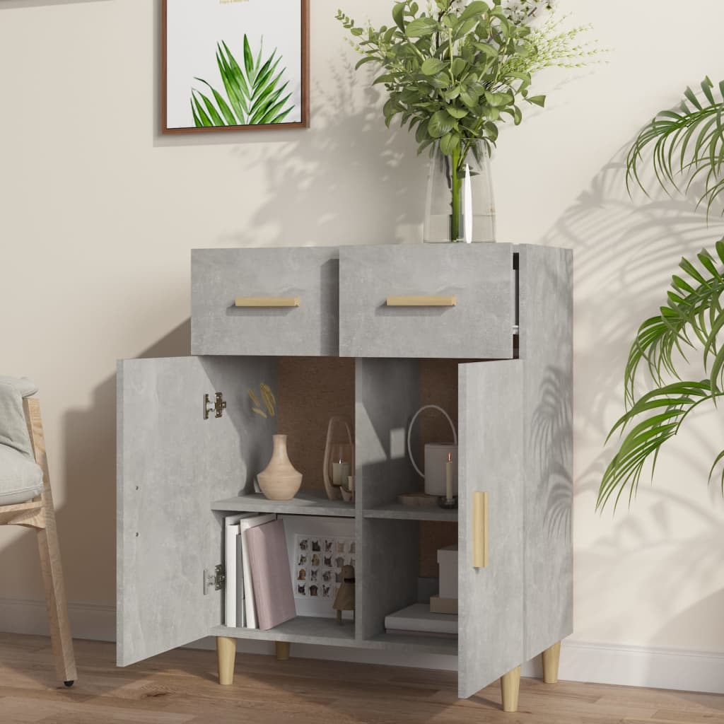 vidaXL Szafka, szarość betonu, 69,5x34x89 cm, materiał drewnopochodny