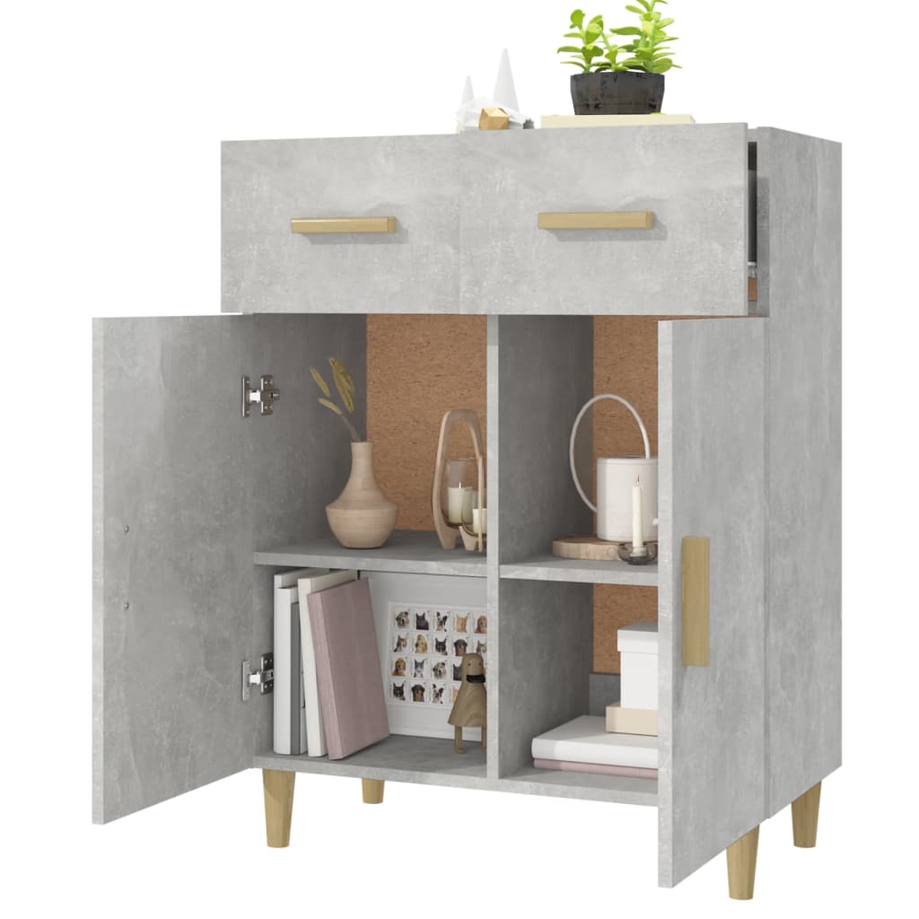 vidaXL Szafka, szarość betonu, 69,5x34x89 cm, materiał drewnopochodny