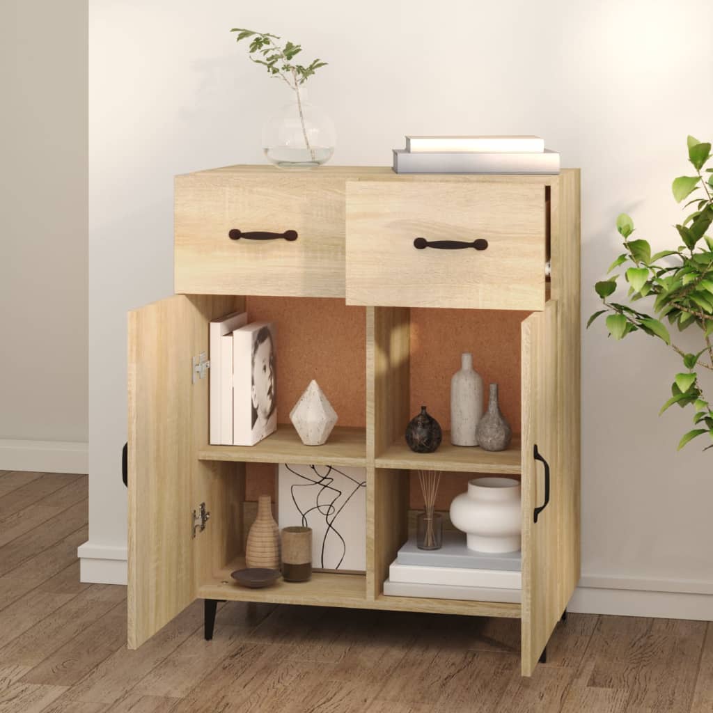 vidaXL Szafka, dąb sonoma, 69,5x34x90 cm, materiał drewnopochodny