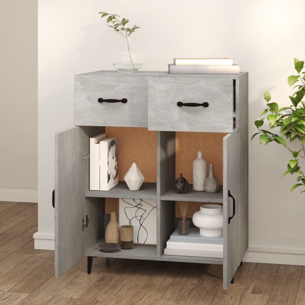 vidaXL Szafka, szarość betonu, 69,5x34x90 cm, materiał drewnopochodny