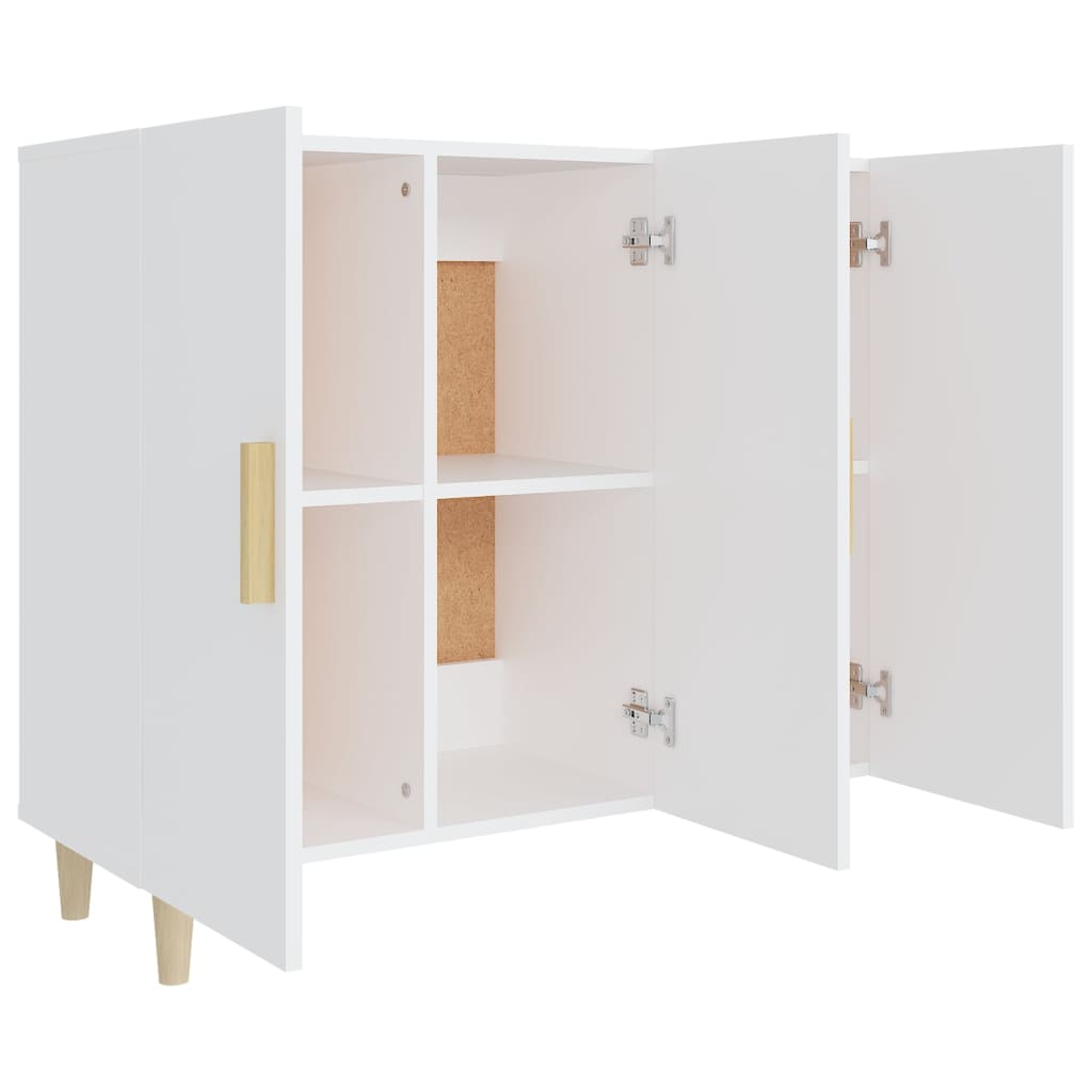 vidaXL Szafka, biała, 90x34x80 cm, materiał drewnopochodny