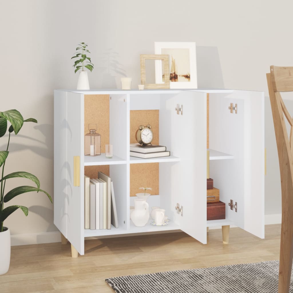 vidaXL Szafka, biała, 90x34x80 cm, materiał drewnopochodny