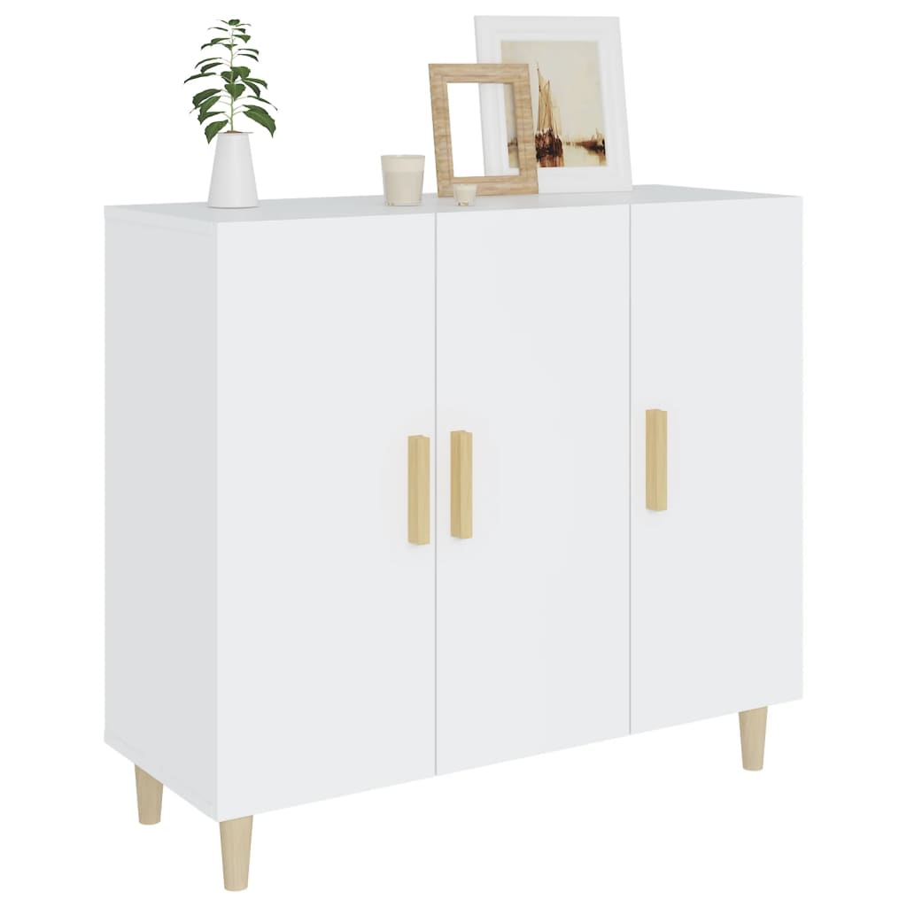 vidaXL Szafka, biała, 90x34x80 cm, materiał drewnopochodny