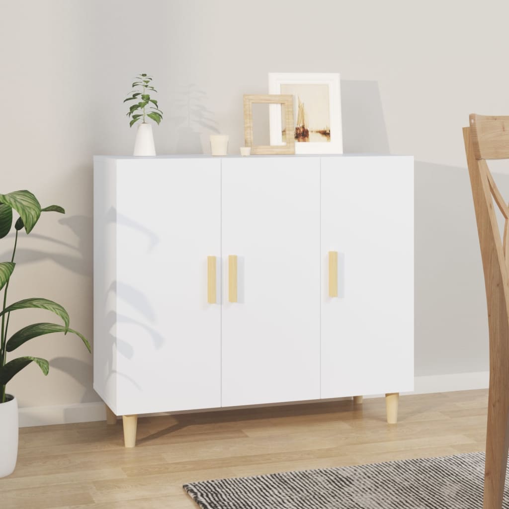 vidaXL Szafka, biała, 90x34x80 cm, materiał drewnopochodny