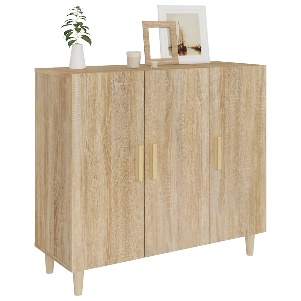 vidaXL Szafka, dąb sonoma, 90x34x80 cm, materiał drewnopochodny