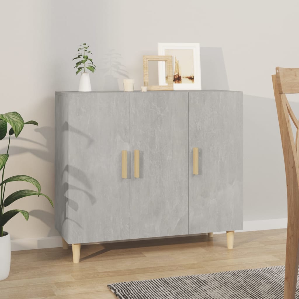 vidaXL Szafka, szarość betonu, 90x34x80 cm, materiał drewnopochodny