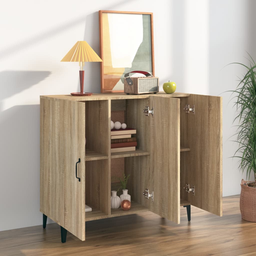 vidaXL Szafka, dąb sonoma, 90x34x80 cm, materiał drewnopochodny