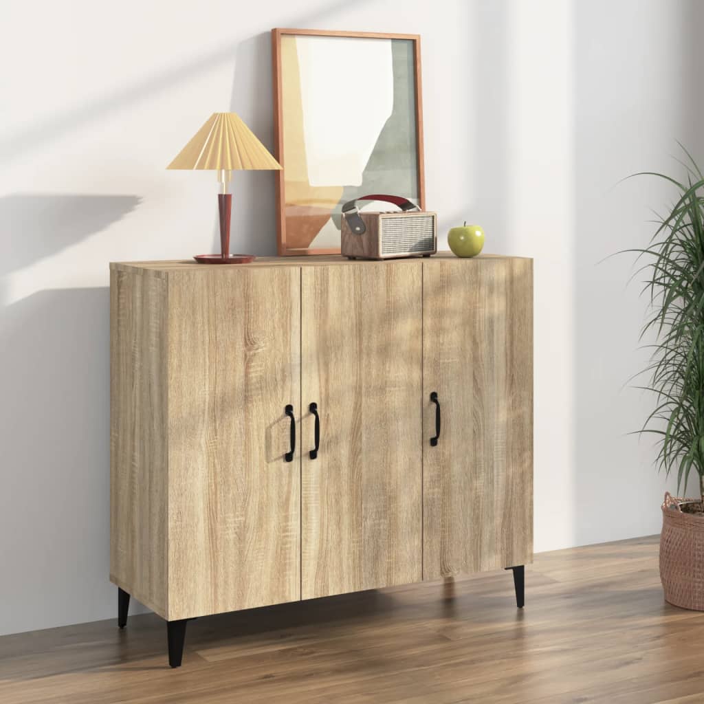 vidaXL Szafka, dąb sonoma, 90x34x80 cm, materiał drewnopochodny