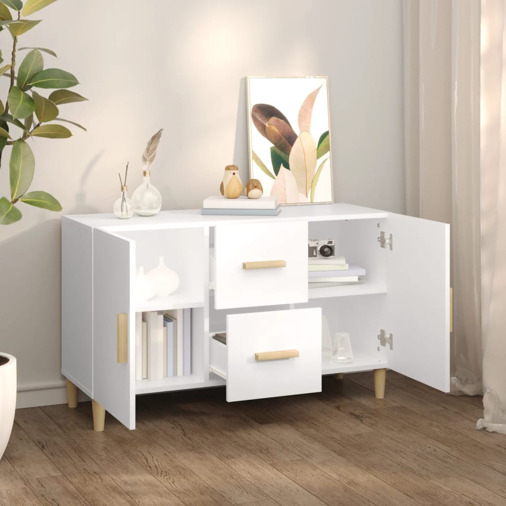 vidaXL Komoda, biała, 100x36x60 cm, materiał drewnopochodny