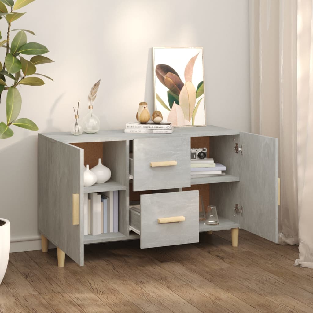 vidaXL Komoda, szarość betonu, 100x36x60 cm, materiał drewnopochodny