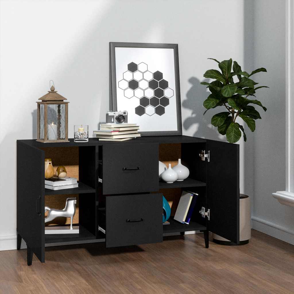vidaXL Komoda, czarna, 100x36x60 cm, materiał drewnopochodny