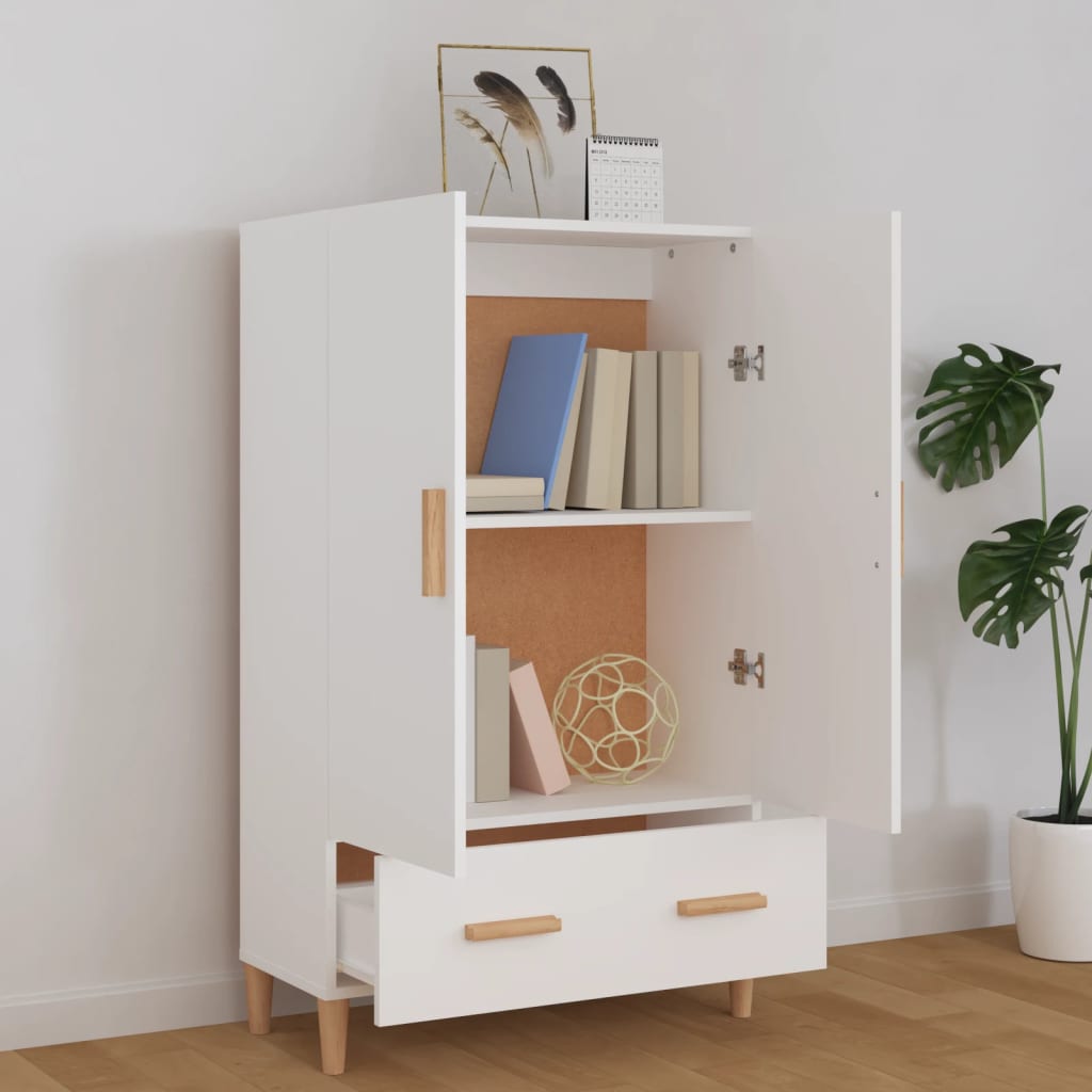 vidaXL Szafka, biała, 70x31x115 cm, materiał drewnopochodny