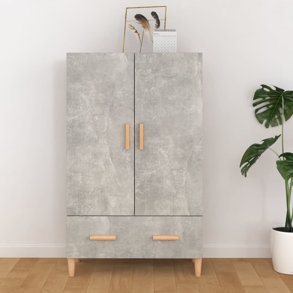 vidaXL Wysoka szafka, szarość betonu, 70x31x115 cm