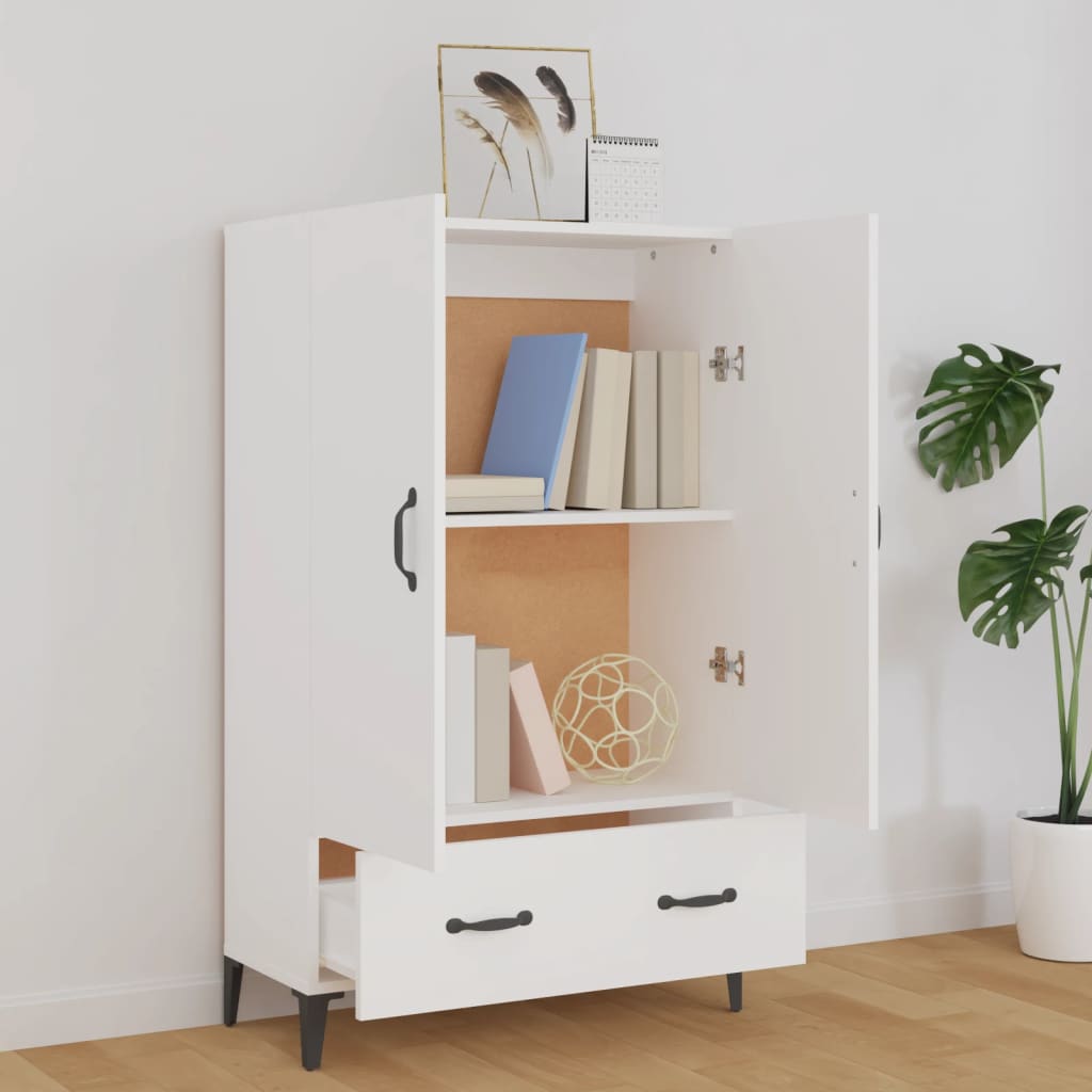 vidaXL Wysoka szafka, biała, 70x31x115 cm, materiał drewnopochodny