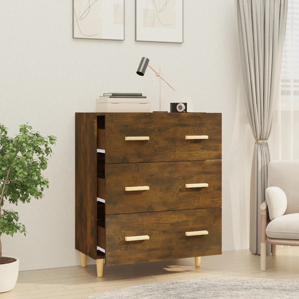 vidaXL Szafka, przydymiony dąb, 70x34x90 cm, materiał drewnopochodny