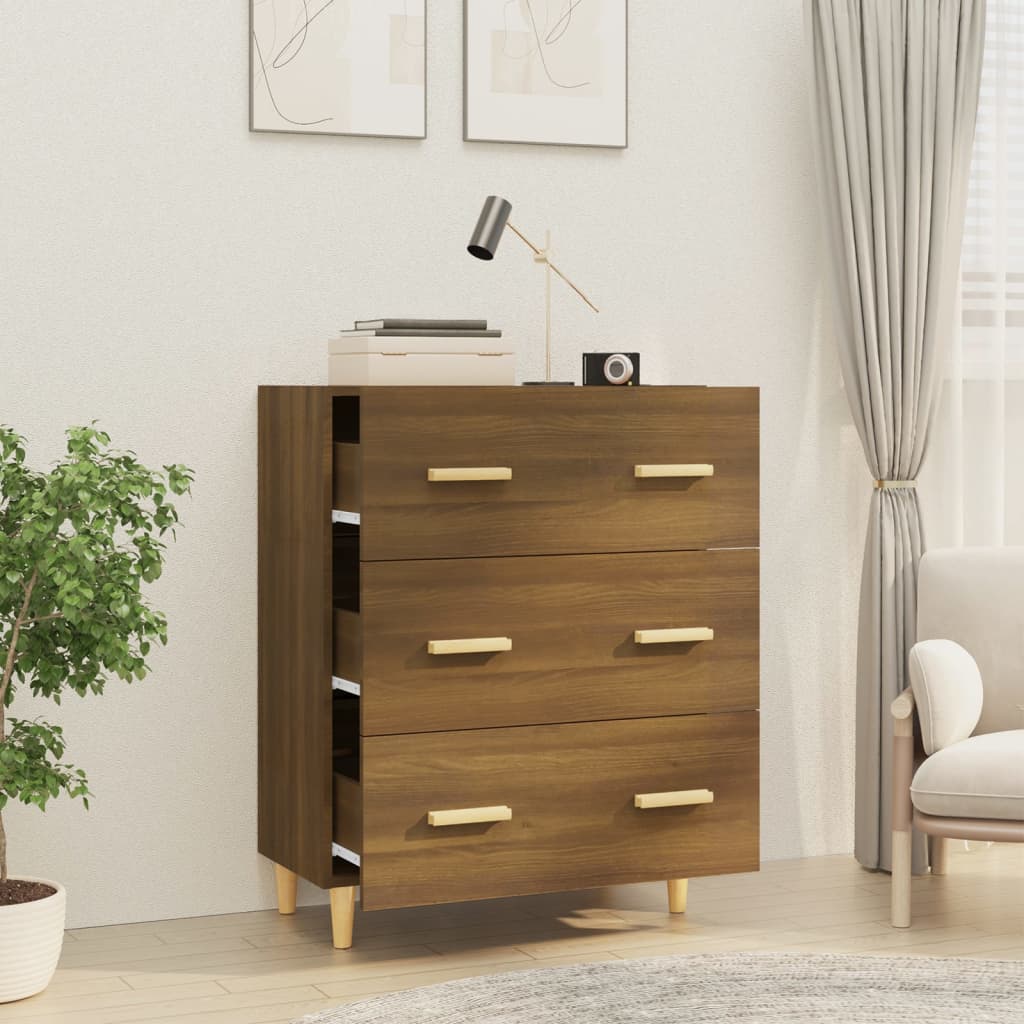 vidaXL Szafka, brązowy dąb, 70x34x90 cm, materiał drewnopochodny