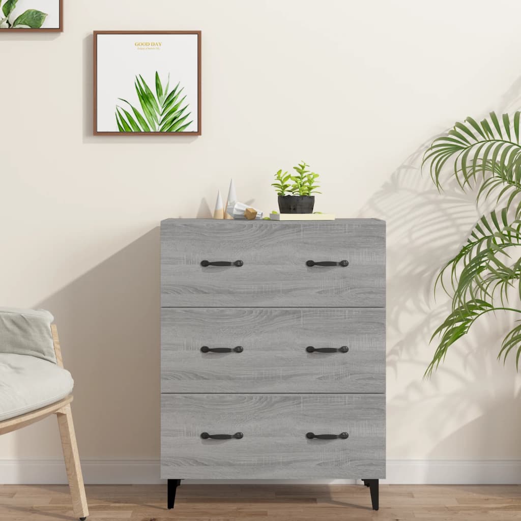vidaXL Szafka, szary dąb sonoma, 69,5x34x90cm, materiał drewnopochodny