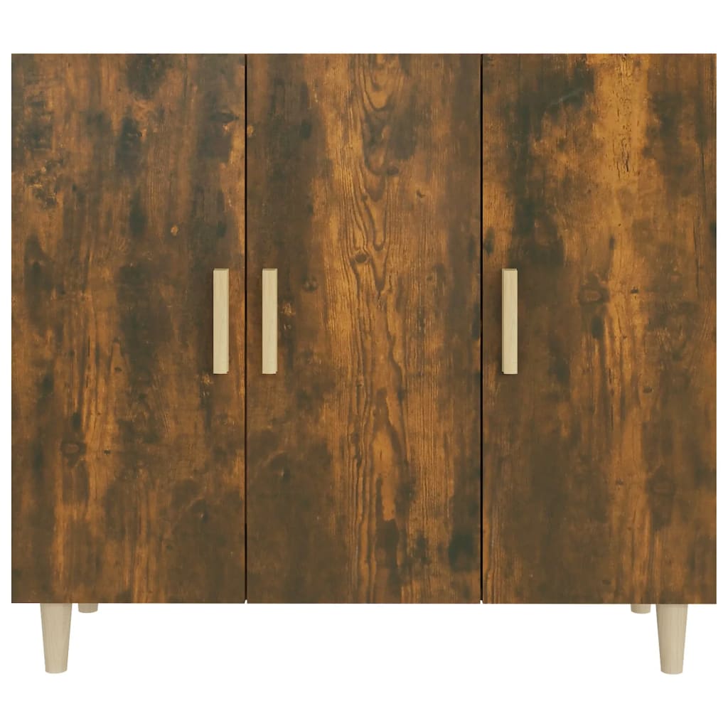 vidaXL Szafka, przydymiony dąb, 90x34x80 cm, materiał drewnopochodny