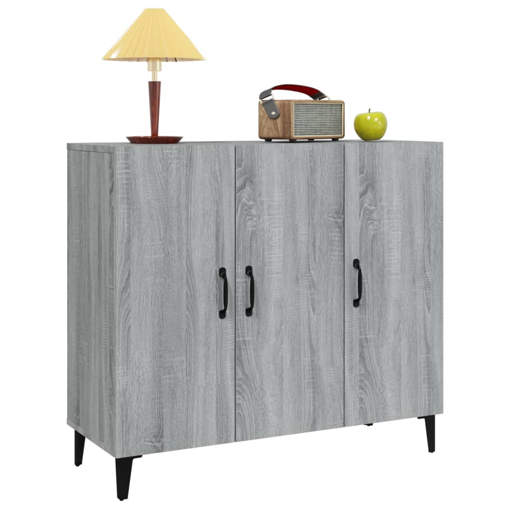 vidaXL Szafka, szary dąb sonoma, 90x34x80 cm, materiał drewnopochodny