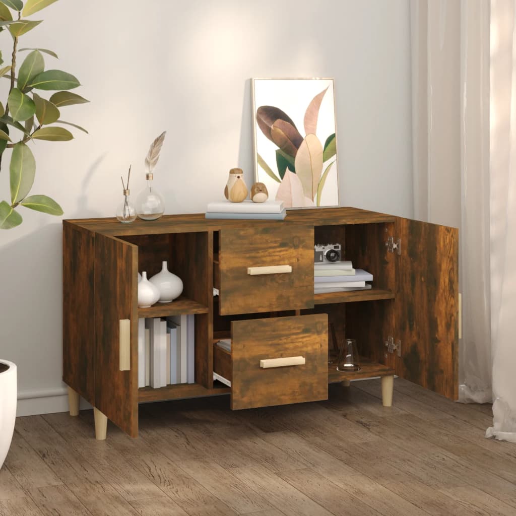 vidaXL Szafka, przydymiony dąb, 100x36x60 cm, materiał drewnopochodny