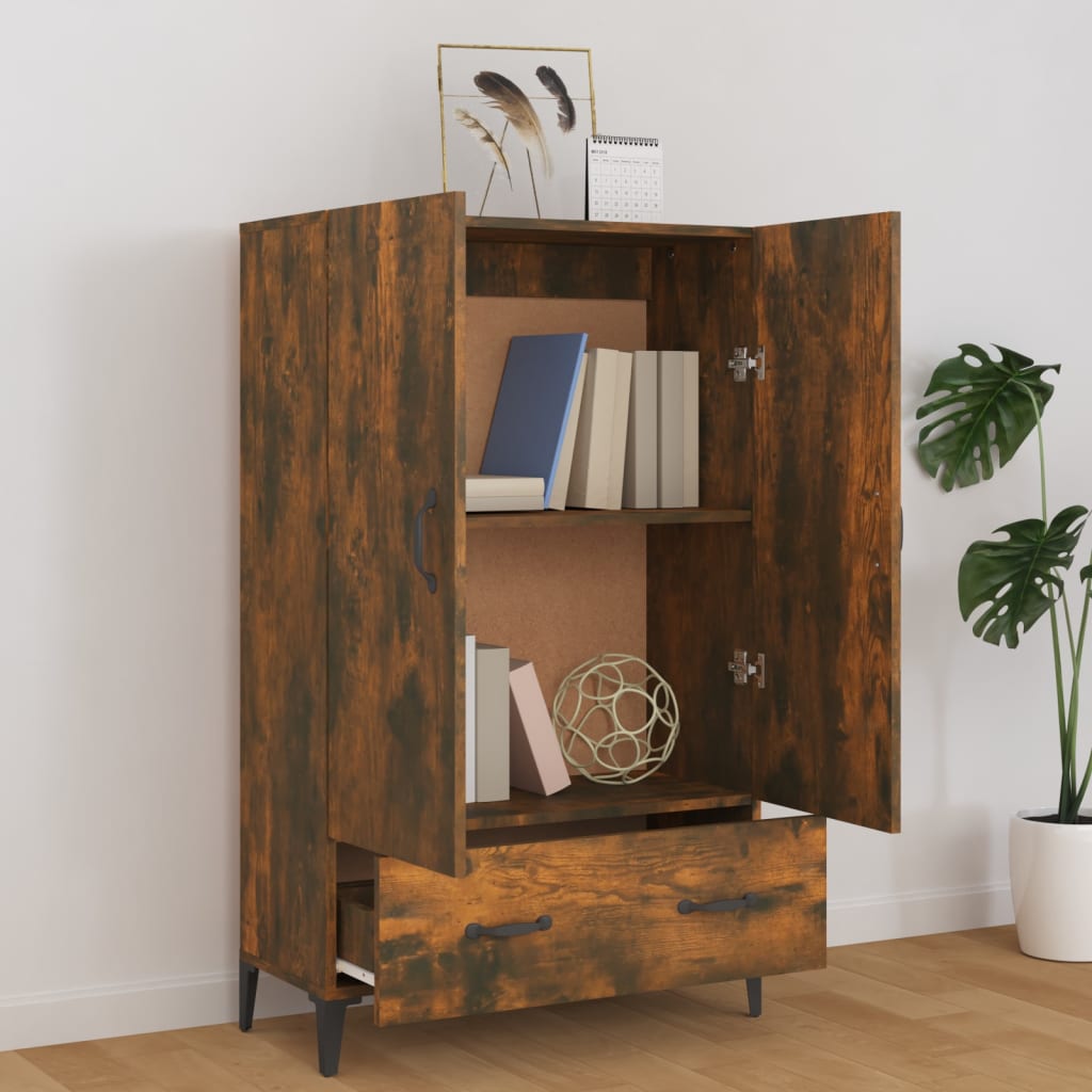 vidaXL Szafka, przydymiony dąb, 70x31x115 cm, materiał drewnopochodny