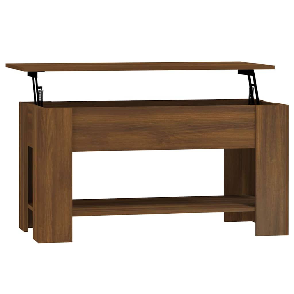 vidaXL Stolik kawowy, brązowy dąb 101x49x52 cm materiał drewnopochodny