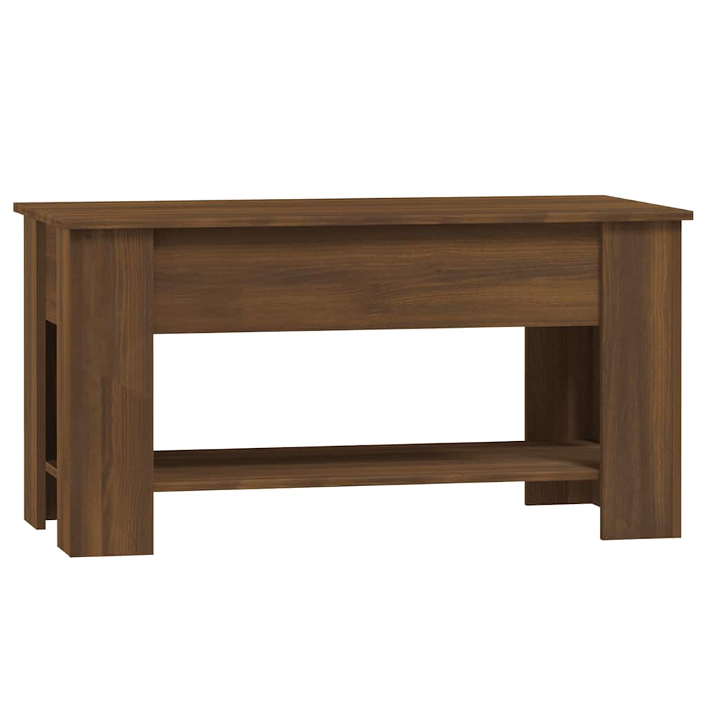 vidaXL Stolik kawowy, brązowy dąb 101x49x52 cm materiał drewnopochodny